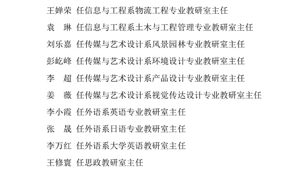 学院聘任新一届教研室主任,推进专业内涵建设 学院聘任新一届教研室主任,推进专业内涵建设